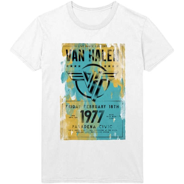 Van Halen Unisex Adult Pasadena ´77 T-Shirt S Vit White S