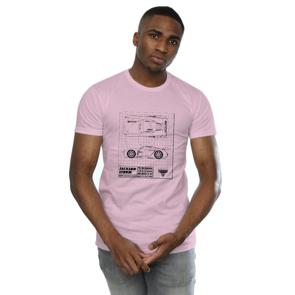 Disney Cars Jackson Storm Blueprint T-shirt S Baby Pink för män Baby Pink S