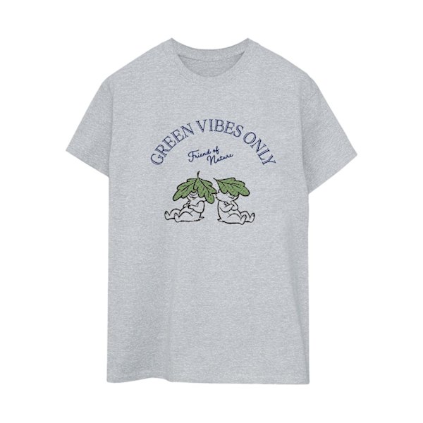 Disney Dam/Kvinnor Chip ´n Dale Green Vibes Only Bomull Pojkvän Sports Grey L