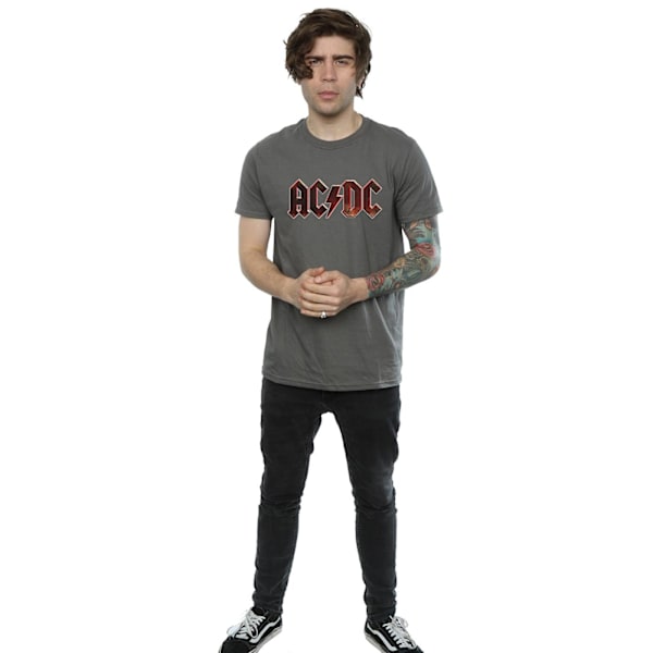 AC/DC Herr Raw Distressed Logo T-Shirt L Charcoal Charcoal L