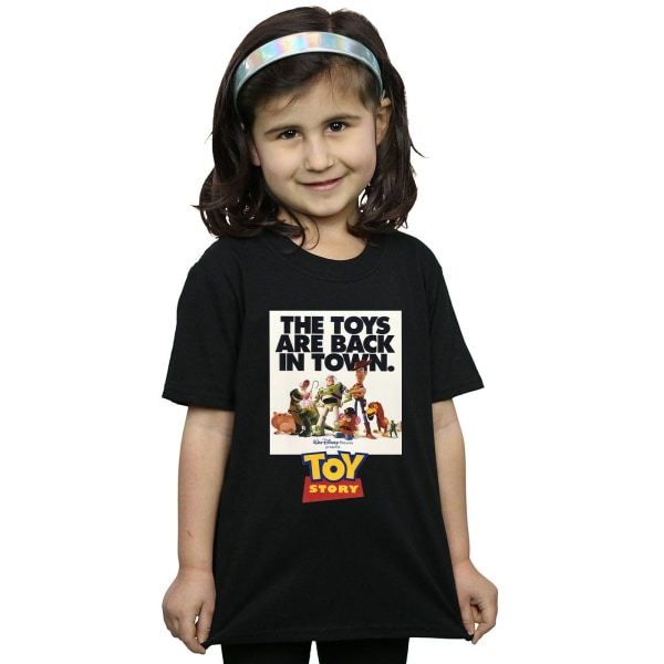 Disney Girls Toy Story Filmaffisch T-shirt bomull 12-13 år Black 12-13 Years