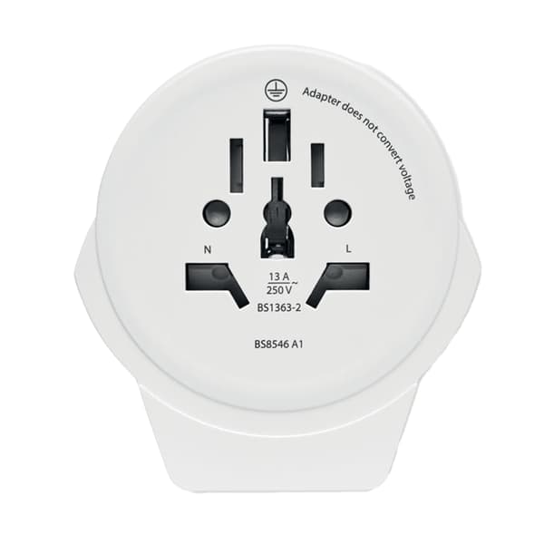 MidOcean Världen Till Europa Reseadapter One Size Vit White One Size