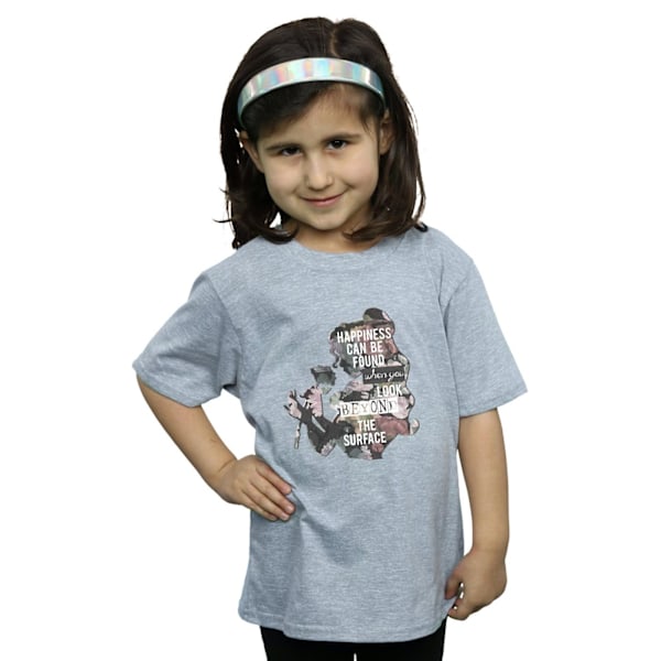 Disney Princess Girls Belle Happiness Bomull T-shirt 5-6 år Sports Grey 5-6 Years