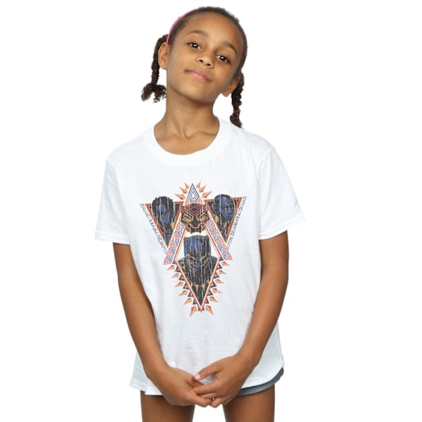 Marvel Girls Black Panther Tribal Heads Bomull T-shirt 5-6 år White 5-6 Years