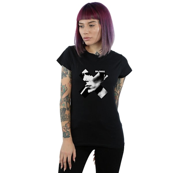 David Bowie Dam/Kvinnor Cross Smoke Bomull T-shirt S Svart Black S