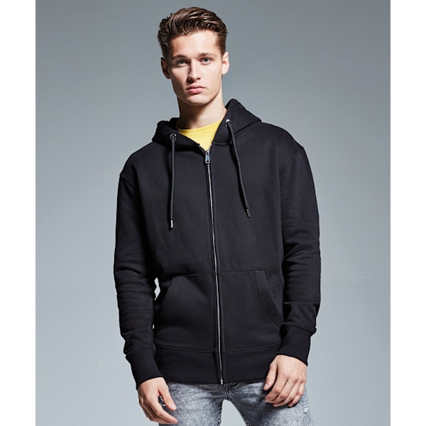 Anthem Mens Organic Full Zip Hoodie XXL Svart Black XXL