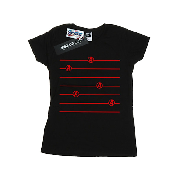 Marvel Womens/Ladies Avengers Endgame Logo Stripes Bomull T-Shirt Black M