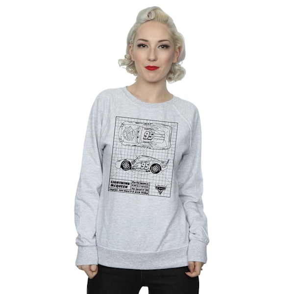 Disney Dam/Kvinnor Bilar Blixten McQueen Ritning Sweatshirt Heather Grey L