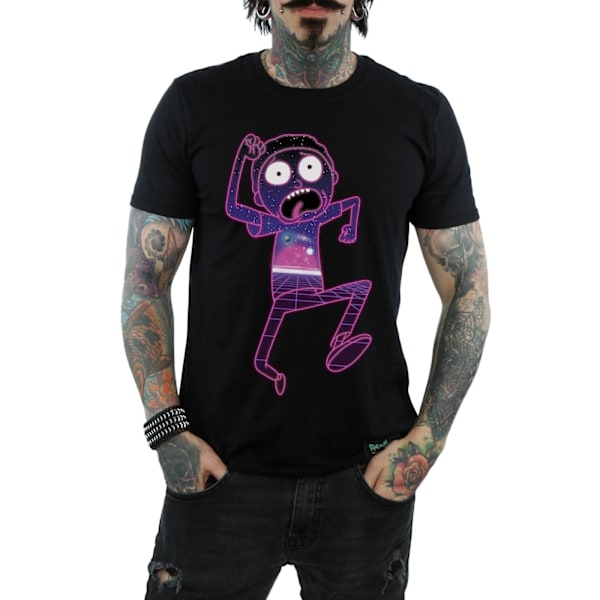 Rick And Morty Herr Multiverse Run Bomull T-shirt S Svart Black S