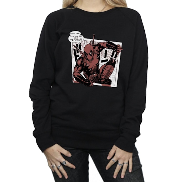 Marvel Womens/Ladies Deadpool Breaktime Tacos Sweatshirt S Blac Black S