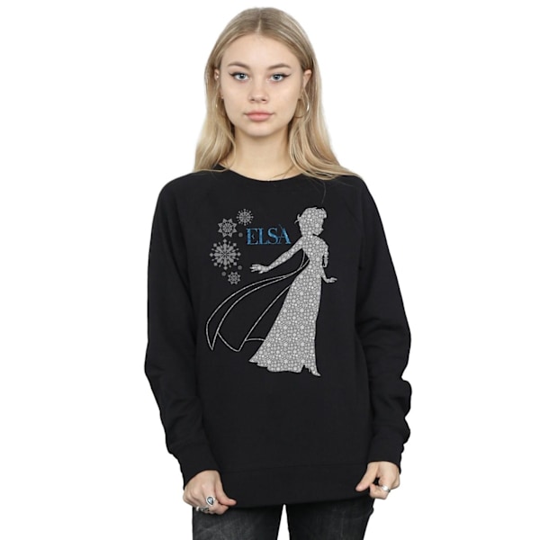 Disney Dam/Damer Frozen Elsa Jul Silhouette Sweatshirt Black XXL