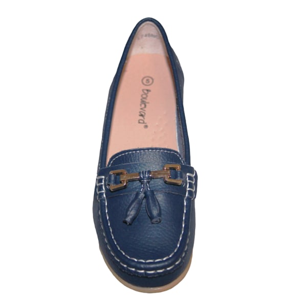 Boulevard Dam/Damer Action Läder Tofs Loafers 5 UK Marinblå Navy 5 UK