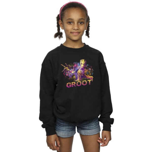 Marvel Girls Guardians Of The Galaxy Abstrakt Groot Sweatshirt Black 7-8 Years
