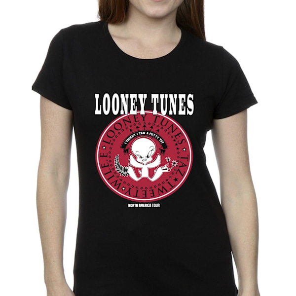 Looney Tunes Dam/Damer Tweety Rock Disk Bomull T-shirt S Svart Black S