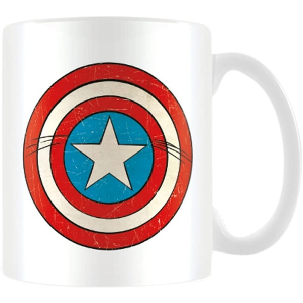 Marvel Shield Captain America Mugg En Storlek Vit/Röd/Blå White/Red/Blue One Size