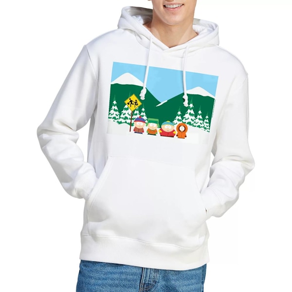 South Park Herr Bus Stop Hoodie M Vit White M