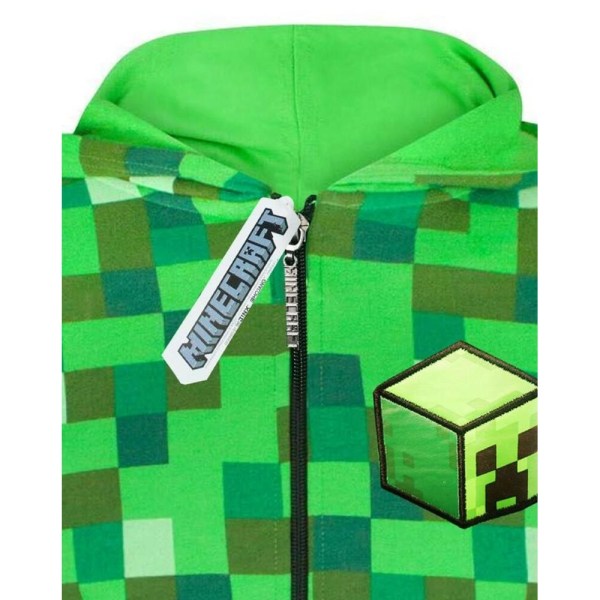 Minecraft hoodie för barn/pojkar Creeper Character år (9-10) Pixel Green Years (9-10)