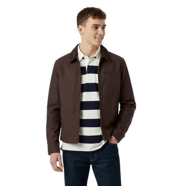 Jack Wills Herr Enfärgad Kragad Varsityjacka M Svart Kaffe Black Coffee M