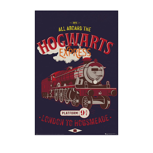 Harry Potter Magical Motors Hogwarts Express Poster One Size Da Dark Navy/Red One Size