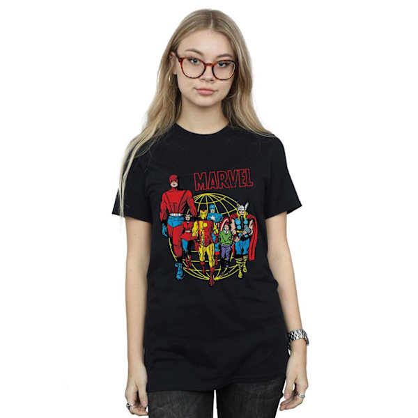 Marvel Comics Dam/Damer Atlas Group Bomull Boyfriend T-Shir Black M