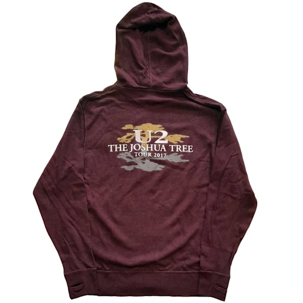 U2 Unisex Vuxen Joshua Tree 2017 Full Zip Hoodie S Maroon Maroon S