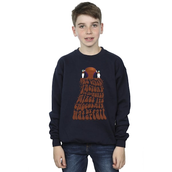 Willy Wonka Boys Chocolate Waterfall Sweatshirt 12-13 år Marinblå Navy Blue 12-13 Years