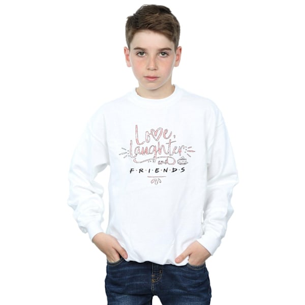 Friends Boys Love Laughter Boyfriend Fit Sweatshirt 5-6 år W White 5-6 Years