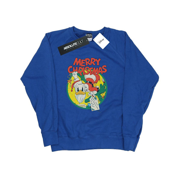 Disney Womens/Ladies Donald Duck Merry Christmas Sweatshirt S R Royal Blue S