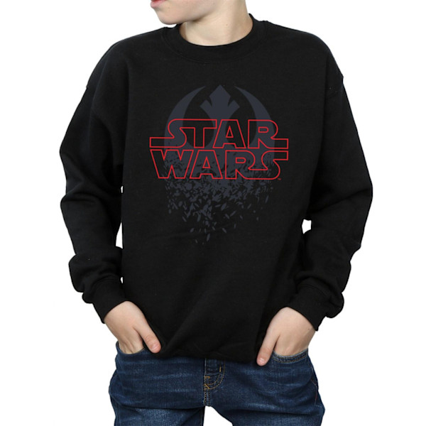 Star Wars Boys The Last Jedi Shattered Emblem Sweatshirt 7-8 år Black 7-8 Years