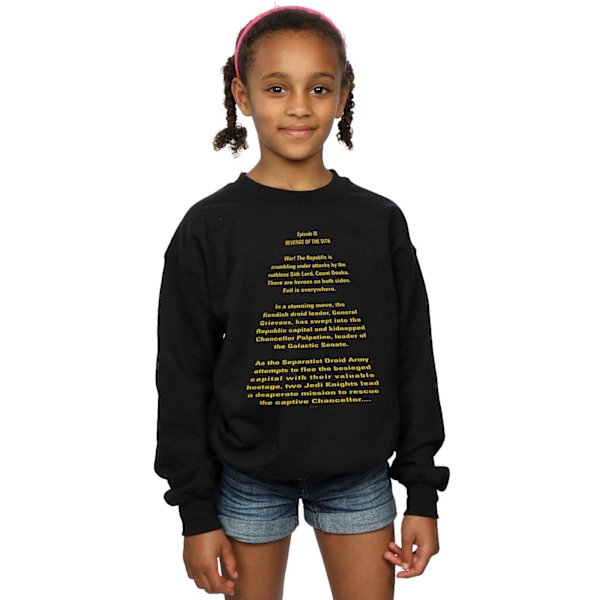 Star Wars Girls Revenge Of The Sith Opening Crawl Sweatshirt 12 Black 12-13 Years