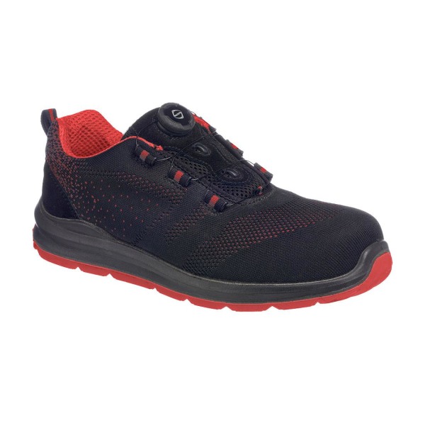 Portwest Män Knitted Wire Lace Safety Trainers 10.5 UK Black/R Black/Red 10.5 UK