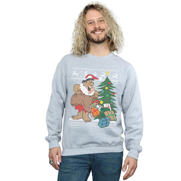 The Flintstones Herr Jul Fair Isle Sweatshirt L Sports Grå Sports Grey L