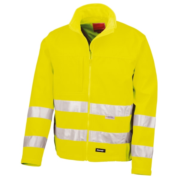 SAFE-GUARD by Result Unisex Vuxen Hi-Vis Soft Shell Jacka XXL Fluorescent Yellow XXL