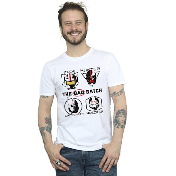 Star Wars: Bad Batch T-shirt för män Clone Force 99 XL Vit White XL