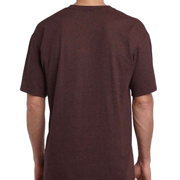 Gildan Herr T-shirt i Tjock Bomull Storlek L Rostbrun Russet L