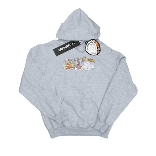 The Flintstones Dam/Dam Familjebil Distressed Hoodie XXL Heather Grey XXL
