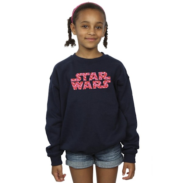 Star Wars Girls Heart Logo Sweatshirt 12-13 år Marinblå Navy Blue 12-13 Years