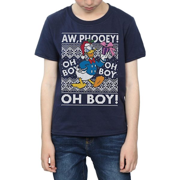 Disney Boys Donald Duck Jul Fair Isle T-shirt 9-11 år Navy Blue 9-11 Years