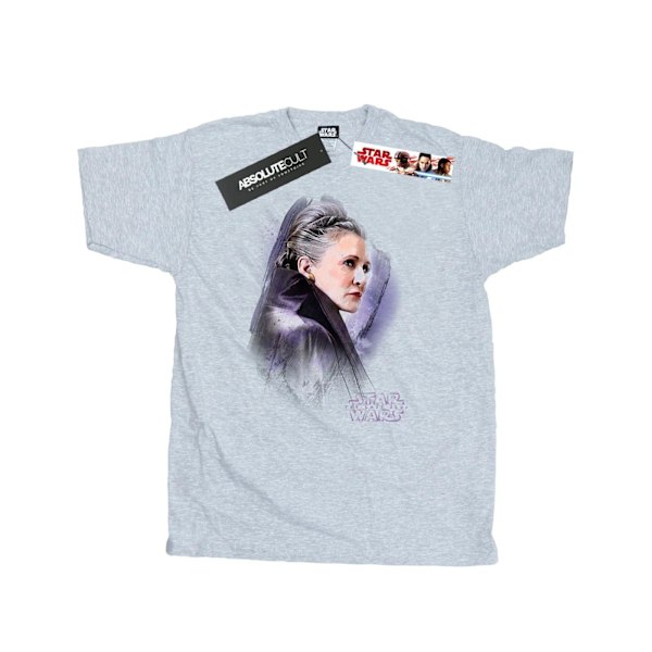 Star Wars: The Last Jedi T-shirt i borstad bomull för män med Princess Leia Sports Grey L