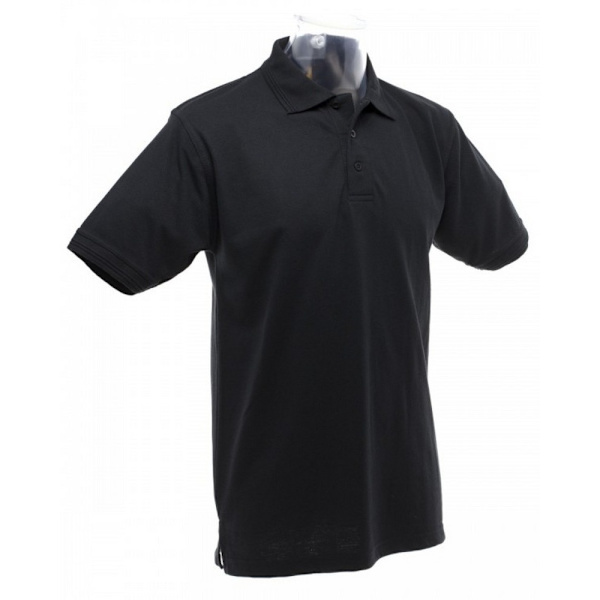 UCC 50/50 Herr tungvikts enfärgad pikétröja med korta ärmar Black 3XL