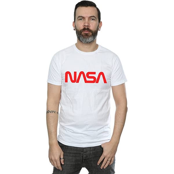 NASA Modern Logo Bomull T-shirt L Vit White L