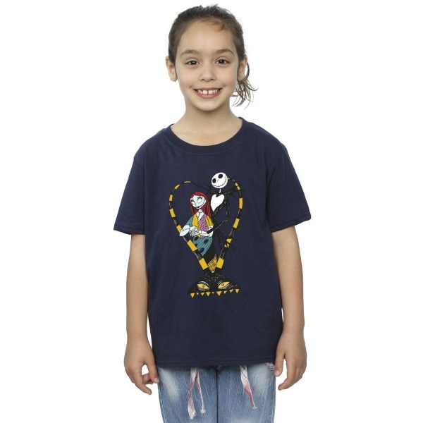 The Nightmare Before Christmas Girls Heart Jack Bomull T-shirt Navy Blue 12-13 Years