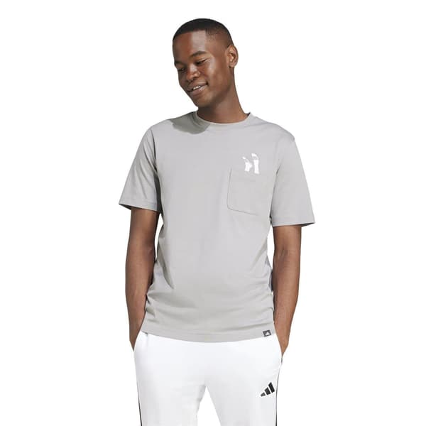 Adidas Herr T-shirt med bröstficka XS Enfärgad Grå Solid Grey XS
