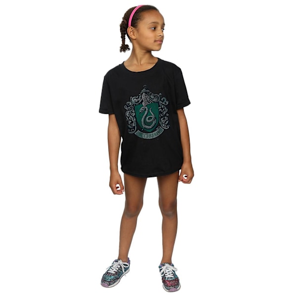 Harry Potter T-shirt i bomull för flickor, Slytherin, 7-8 år, sportgrå Sports Grey 7-8 Years