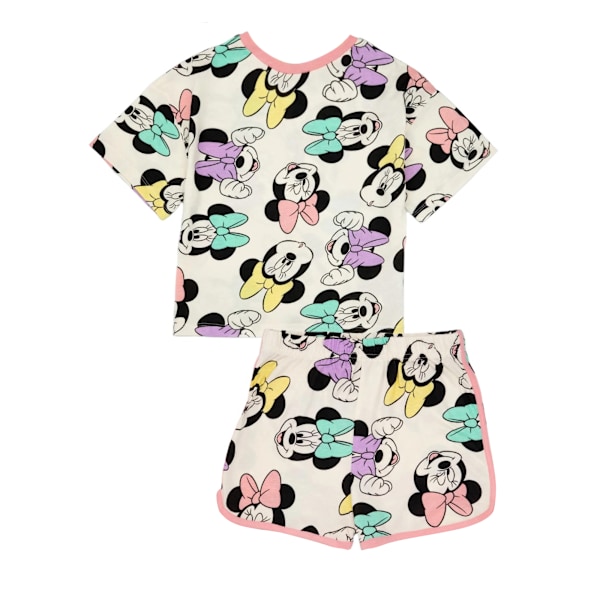 Minnie Mouse Flickor Pyjamasset med Tryck Överallt, Kort Modell, 2-3 År Wh White 2-3 Years