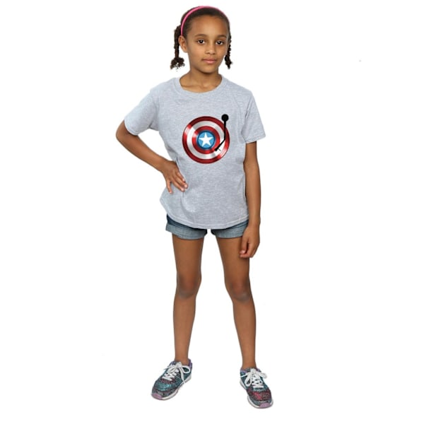 Marvel Girls Captain America Turntable Bomull T-shirt 5-6 år Sports Grey 5-6 Years