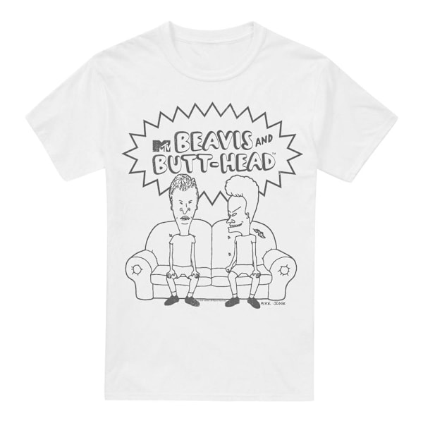 Beavis & Butthead Herr T-shirt med Soff-Logga 3XL Vit White 3XL