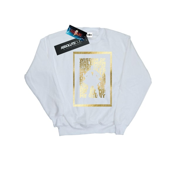 DC Comics Dam/Kvinnor Shazam Guld Text Sweatshirt XL Vit White XL