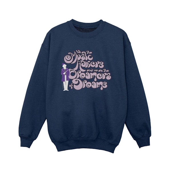 Willy Wonka Boys Dreamers Text Sweatshirt 12-13 år Marinblå Navy Blue 12-13 Years