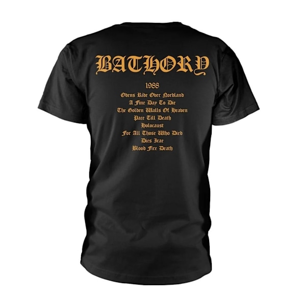 Bathory Unisex Adult Blood Fire Death Back Print T-Shirt XL Bla Black XL